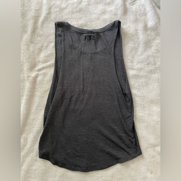 PINK Women's Sleeveless Graphic Tank Top grey - Picture 3 of 3